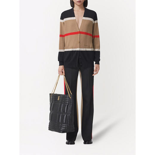 BURBERRY 博柏利 条纹设计羊绒混纺开衫 女士针织开衫 混色 8048424 A1420 商品图3