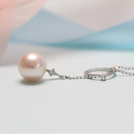 美裕 银925淡水珍珠坠链 9-10mm白 104980 商品图2