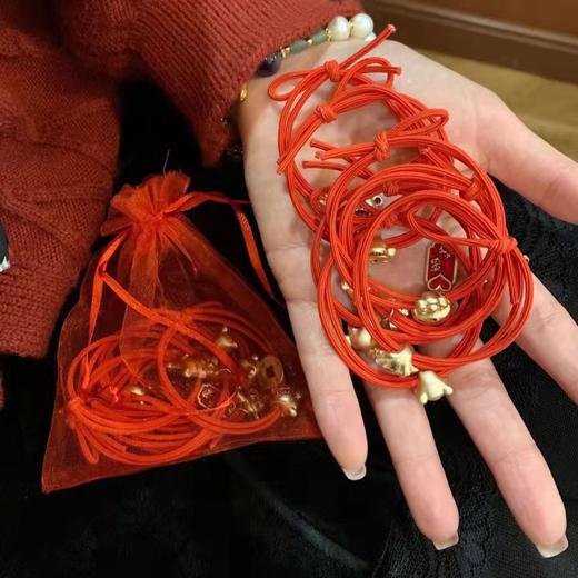新年发绳虎年手链发绳7件套本命年头绳转运红绳扎发圣诞发饰套装 商品图2