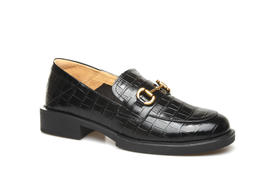 豪麟名鞋奥莱迪嘉女装牛皮革JK乐福鞋DJCMA21WP051黑色  原价1960元