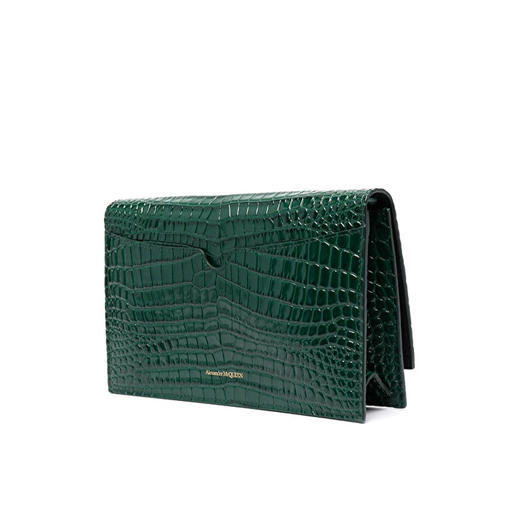 ALEXANDER MCQUEEN 亚历山大.麦昆 女士中号鳄鱼压纹 Skull 斜挎单肩骷髅包 绿色 630266 1HB0G 3120 商品图3