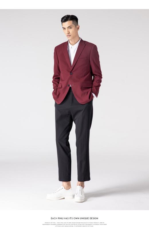 PINLI品立 春款时尚男装便西修身小西装西服外套B171106073 商品图1