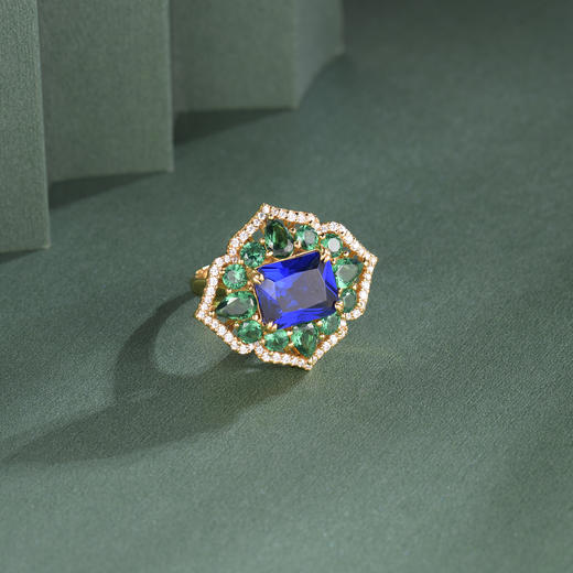 【采购专享】宫里的世界&BYJ 齐眉祝寿梅花戒指项链两用款 嵌彩石 商品图2