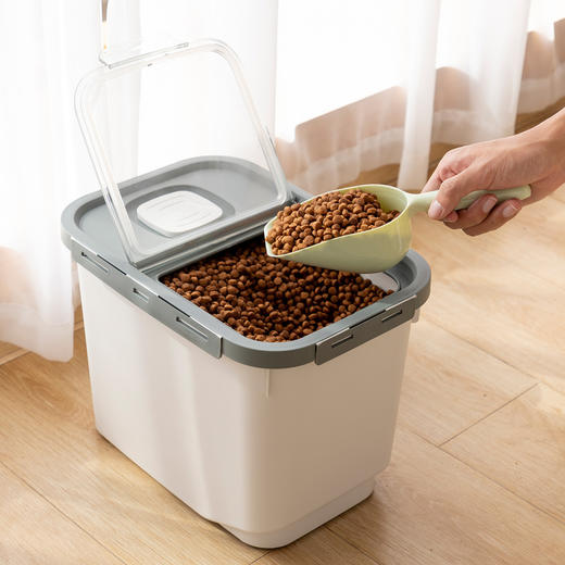猫粮存放桶密封防潮防霉掀盖狗粮收纳盒15斤零食桶 商品图1