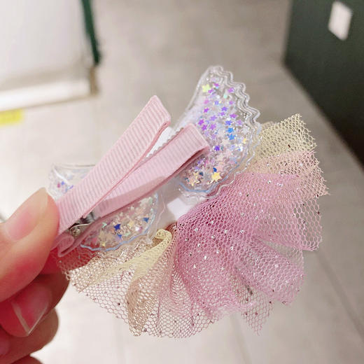 儿童流沙翅膀公主发卡艾莎白雪混装系列发饰发夹子超仙萌女童压夹 商品图3