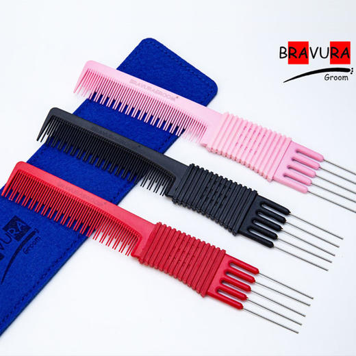 宠物上胶叉梳【#21】 宠物美容防静电碳纤维双头梳 意大利BRAVURAGROOM 商品图4