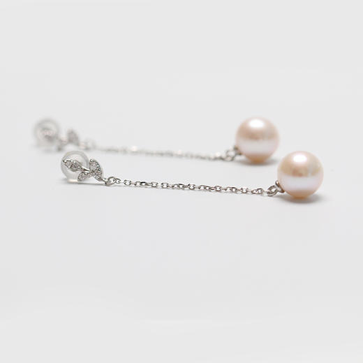 美裕 【花颜】银925淡水珍珠耳钉 9-10mm白 104970 商品图3