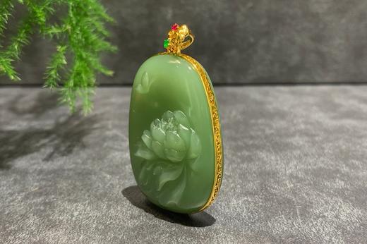 【御珠宫坊】金镶碧玉花吊坠 商品图3