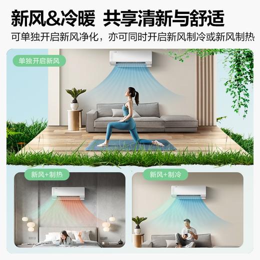 美的(Midea) 新一级 焕新风 大1.5匹变频冷暖壁挂式 新风空调  KFR-35GW/N8MKA1 商品图3