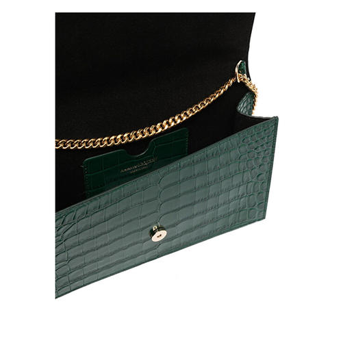 ALEXANDER MCQUEEN 亚历山大.麦昆 女士中号鳄鱼压纹 Skull 斜挎单肩骷髅包 绿色 630266 1HB0G 3120 商品图2