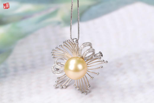 [ 绽 ]  南洋金珍珠吊坠胸针两用款 商品图2