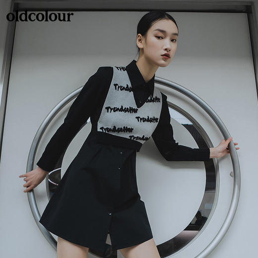 oldcolour2022春季新品商场同款气质长袖连衣裙GO11103627 商品图3