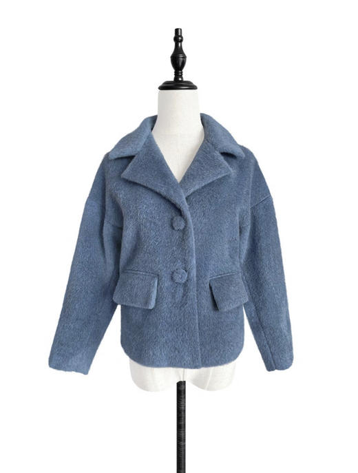 TYNVIE 落肩西装领短外套-雾霾蓝 商品图0