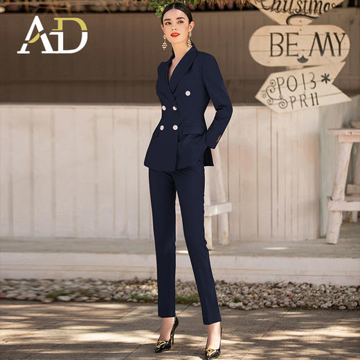 AD高级感西装套装女职业正装藏蓝色高端售楼部工作服秋冬经理工装 商品图0