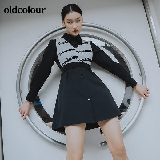 oldcolour2022春季新品商场同款气质长袖连衣裙GO11103627 商品图2