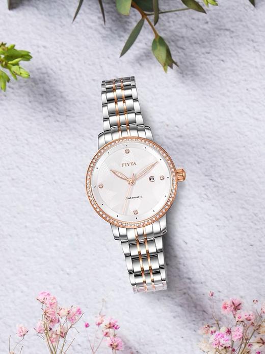 飞亚达花语系列女士机械腕表别致小圆盘精钢表带吊牌价2980元现售价2533元 商品图0