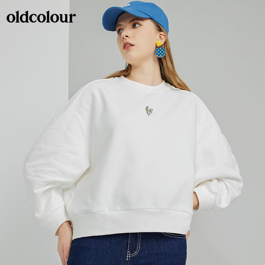oldcolour欧珂2022春新款商场同款长袖T恤卫衣套头衫O11023120 商品图2