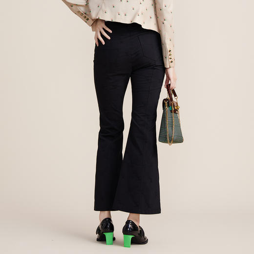 谜底2022春新款复古紧身喇叭裤女阔腿微喇职业西装裤女221MK0080 商品图2