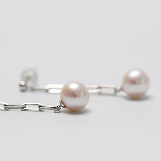 美裕 【锦瑟】银925淡水珍珠耳钉 9-10mm白 104967 商品图2