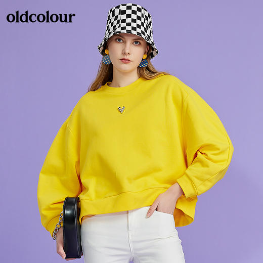 oldcolour欧珂2022春新款商场同款长袖T恤卫衣套头衫O11023120 商品图6