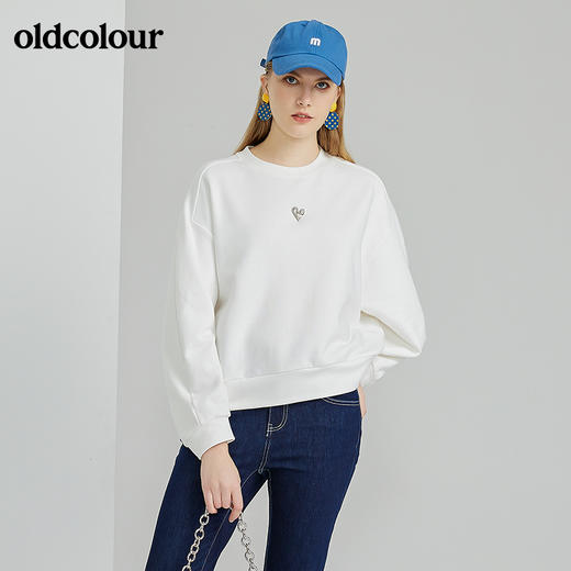 oldcolour欧珂2022春新款商场同款长袖T恤卫衣套头衫O11023120 商品图3