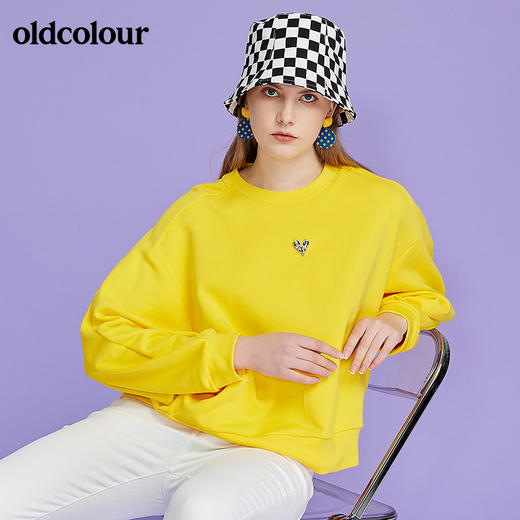 oldcolour欧珂2022春新款商场同款长袖T恤卫衣套头衫O11023120 商品图7