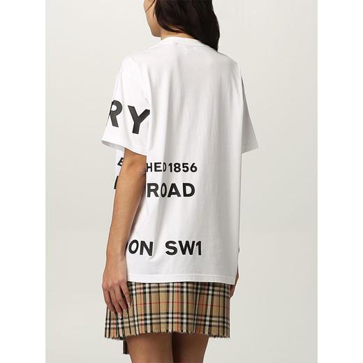 BURBERRY 博柏利 Horseferry 印花棉质宽松 T 恤衫 女士圆领短袖T恤 白色 8048748 A1464 商品图2