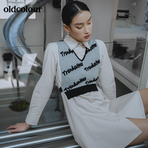 oldcolour2022春季新品商场同款气质长袖连衣裙GO11103627 商品图6