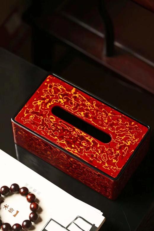 中国红大漆 纸巾盒 商品图3