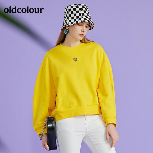 oldcolour欧珂2022春新款商场同款长袖T恤卫衣套头衫O11023120 商品图5