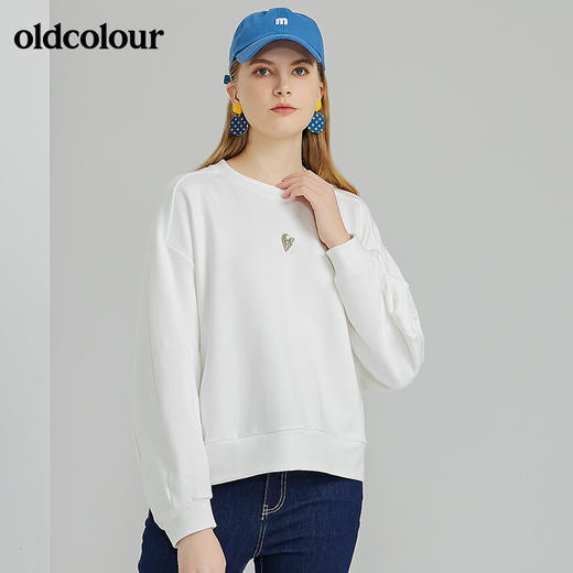 oldcolour欧珂2022春新款商场同款长袖T恤卫衣套头衫O11023120 商品图0