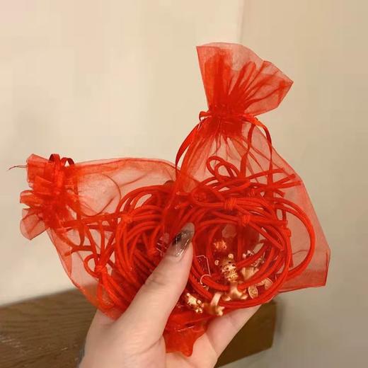 新年发绳虎年手链发绳7件套本命年头绳转运红绳扎发圣诞发饰套装 商品图1