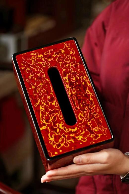 中国红大漆 纸巾盒 商品图4