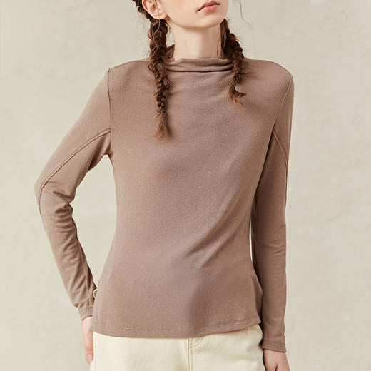 famecoco范可儿半高领打底衫女ins超火内搭上衣F221BB009 商品图3