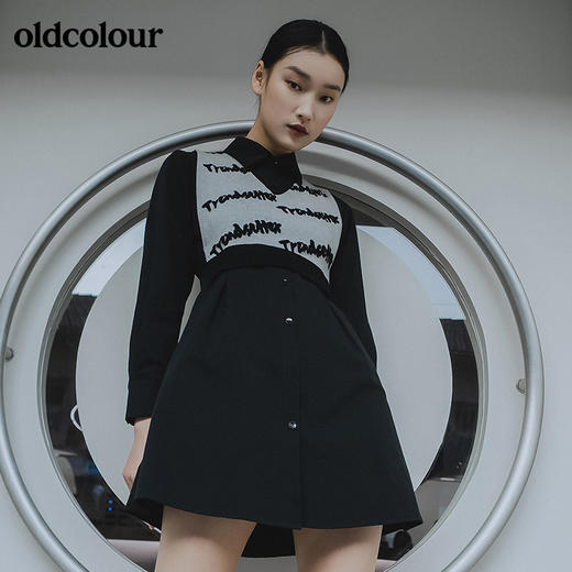 oldcolour2022春季新品商场同款气质长袖连衣裙GO11103627 商品图4