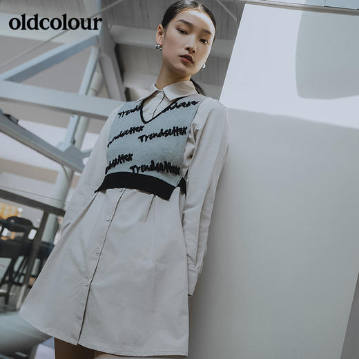 oldcolour2022春季新品商场同款气质长袖连衣裙GO11103627 商品图5