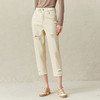 Famecoco范可儿白色破洞牛仔裤女春时尚宽松直筒裤F221GA002 商品缩略图3