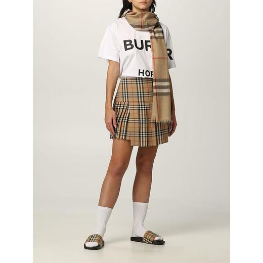 BURBERRY 博柏利 Horseferry 印花棉质宽松 T 恤衫 女士圆领短袖T恤 白色 8048748 A1464 商品图1