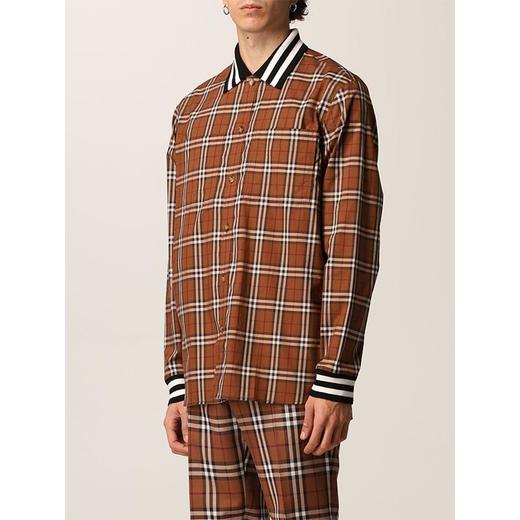 BURBERRY 博柏利 格纹棉府绸衬衫 男士长袖衬衫 深桦木棕 8048181 A9011 商品图3