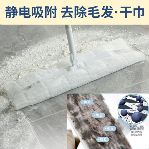 【咔咔玛】静电除尘纸一次性拖把布32张/卷 吸头发吸灰尘吸宠物毛发 商品图2