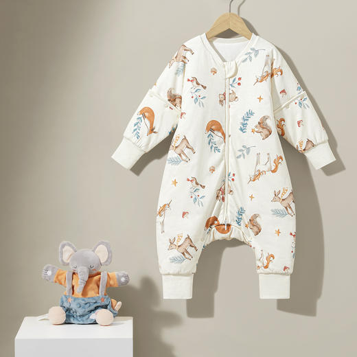 嫚熙小恒星婴儿睡袋恒温春秋冬款可拆卸袖分腿儿童防踢被宝宝睡袋 商品图3