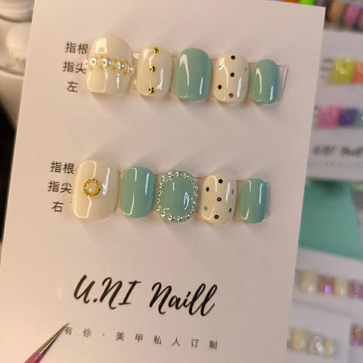 特价美甲成品小清新糖果极光小熊甲可拆卸防水穿戴甲学生纯手工光 商品图4