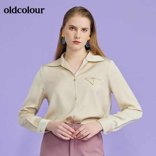 oldcolour欧珂2022春新商场同款长袖衬衫套头衫女O11013122 商品图7