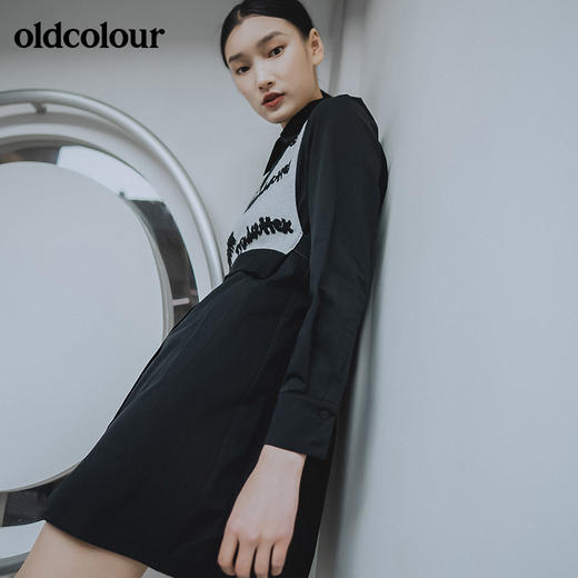 oldcolour2022春季新品商场同款气质长袖连衣裙GO11103627 商品图1