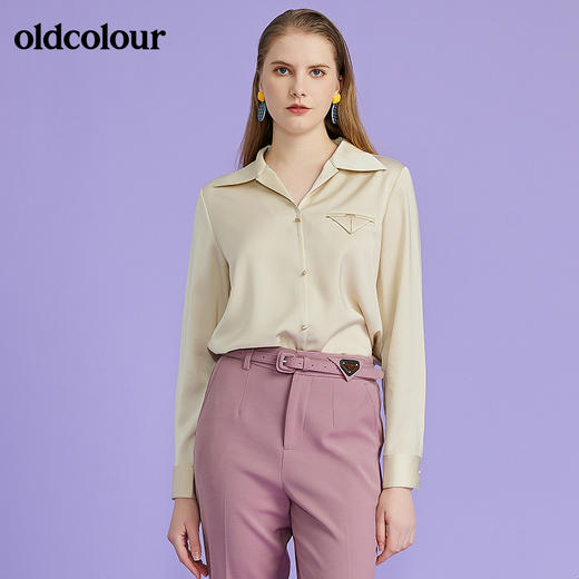 oldcolour欧珂2022春新商场同款长袖衬衫套头衫女O11013122 商品图6