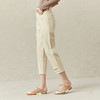 Famecoco范可儿白色破洞牛仔裤女春时尚宽松直筒裤F221GA002 商品缩略图4