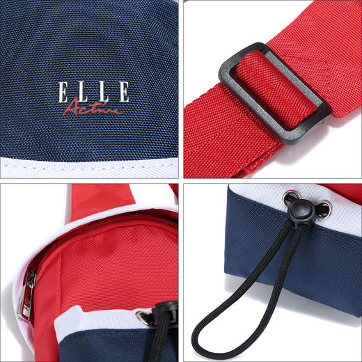 ELLE Active新款撞色LOGO轻便小圆包时尚单肩包斜挎包 商品图5