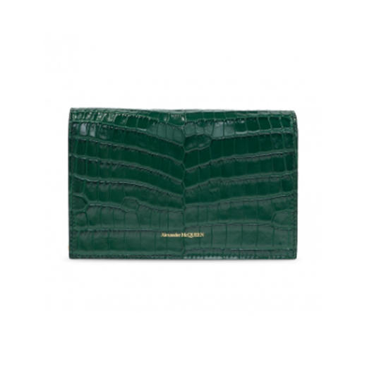 ALEXANDER MCQUEEN 亚历山大.麦昆 女士皮革鳄鱼压纹小号斜挎单肩骷髅包 绿色 613088 1HB0G 3120 商品图2
