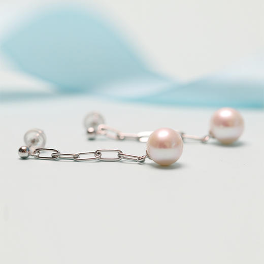 美裕 【锦瑟】银925淡水珍珠耳钉 9-10mm白 104967 商品图1