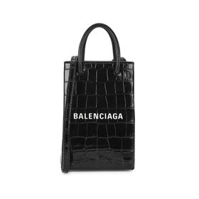 BALENCIAGA 巴黎世家 女士小牛皮鳄鱼压纹提挎包 墨绿色 593826 1LR3N 3011